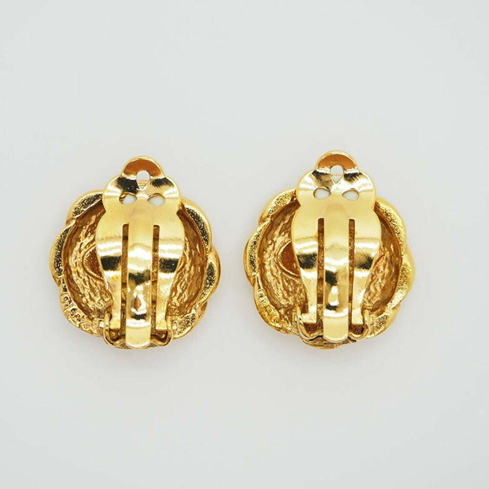 CHANEL Authentic Gold Logo Earrings - Picture 4 of 8